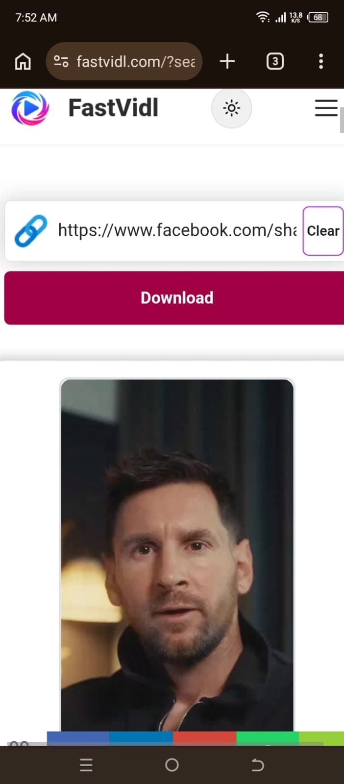 Chrome'da FastVidl ile Android'de bir Facebook videosu indirme