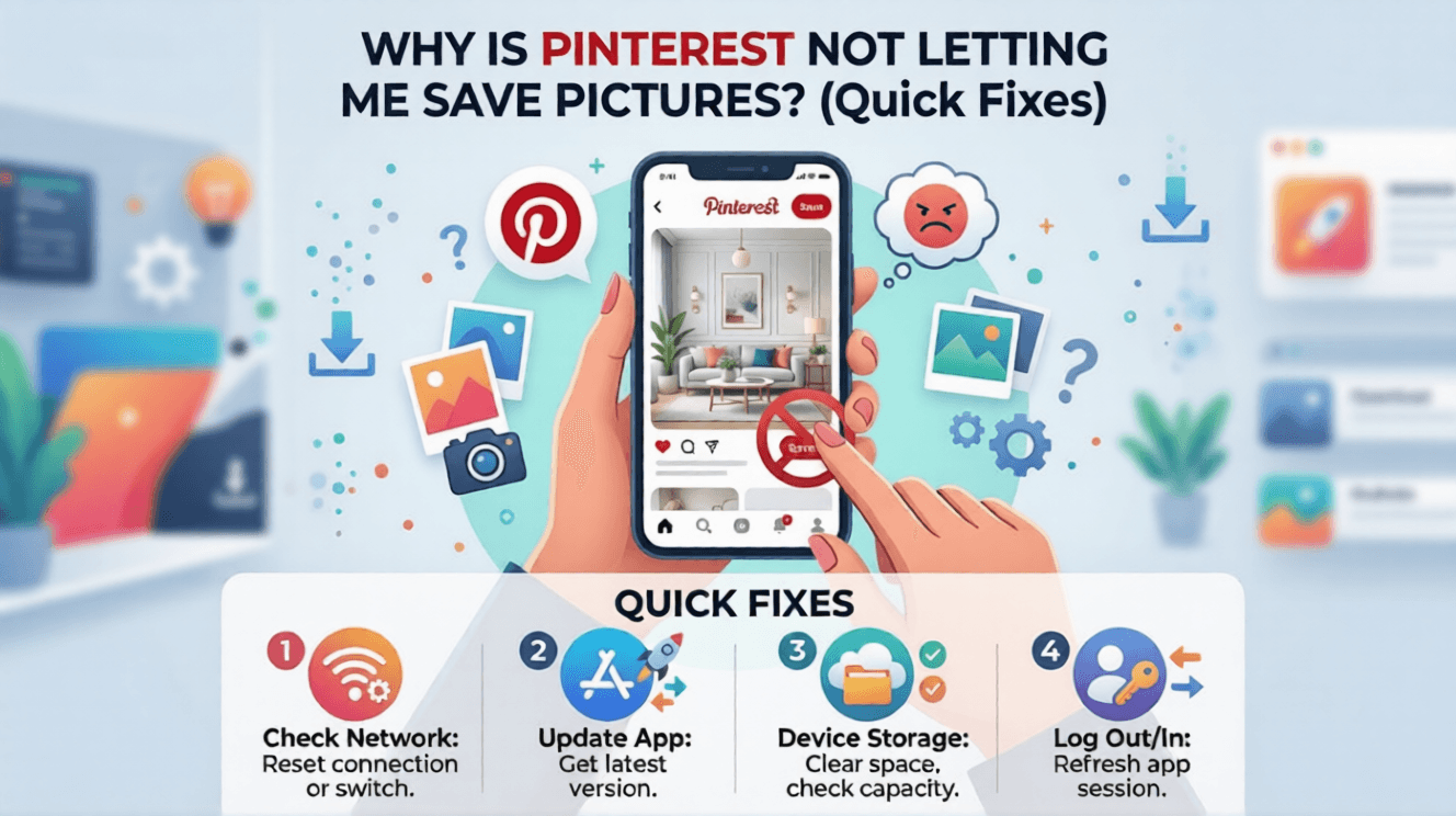 حل مشكلة عدم حفظ الصور على موقع Pinterest