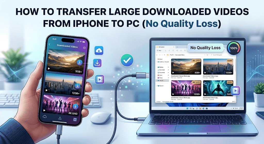 Cómo transferir vídeos grandes descargados del iPhone al ordenador (sin pérdida de calidad)