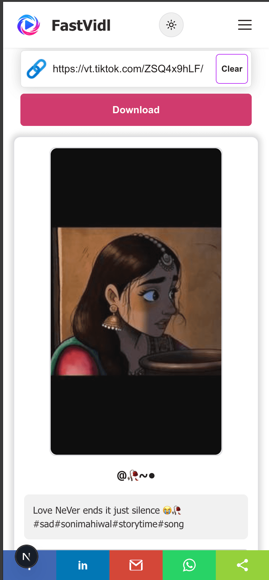 iOS share sheet showing Save Video to save a TikTok clip to Photos